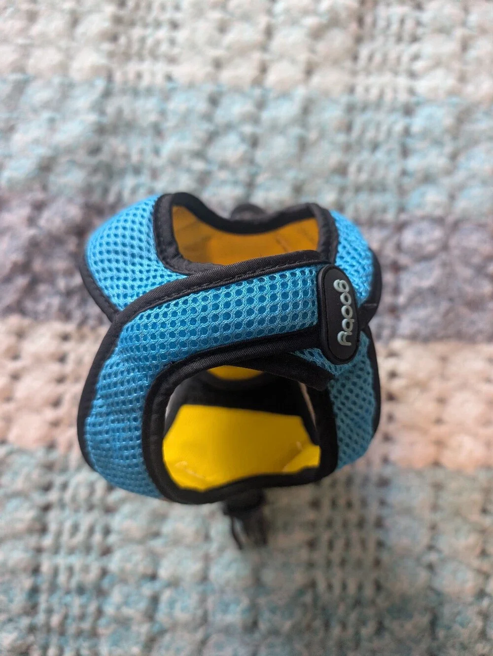 Gooby XS Blue Mesh Dog Harness with Yellow Lining